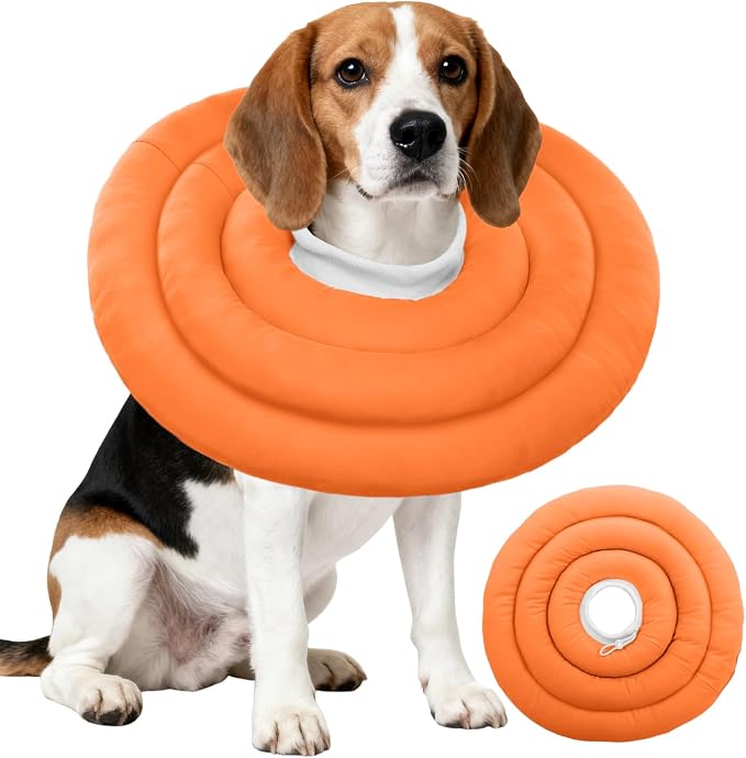 IDOMIK Dog Recovery Collar, Waterproof Soft Dog Cone After Surgery, Comfy Protective Elizabethan Collar Alternative for Dogs Cats, Adjustable Pet Neck Donut Cone Anti-Licking Biting Wounds