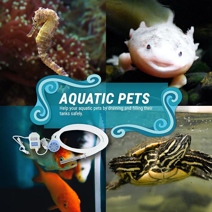 TERA PUMP - Aquarium Gravel Cleaner - Electric Automatic Removable Vacuum Fish Tank Water Changer Sand Washer Algae Cleaner Filter & 10 ft Hose Up to 12 Liters per Min
