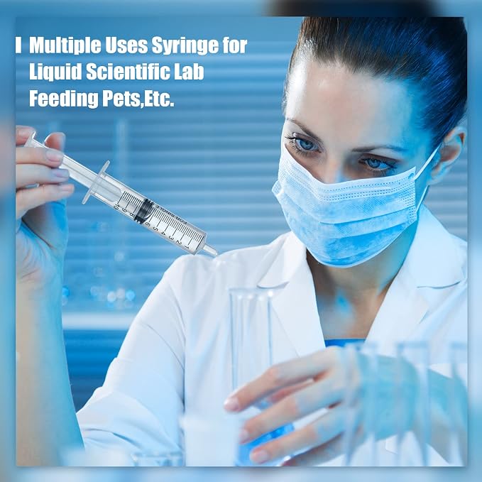 Zhengmy 100 Pack Bulk Plastic Syringe with Luer Slip Tip, Individually Sterile Sealed, Liquid Oral Syringe with Measure Scale No Needle for Pets Feeding(10 ml)