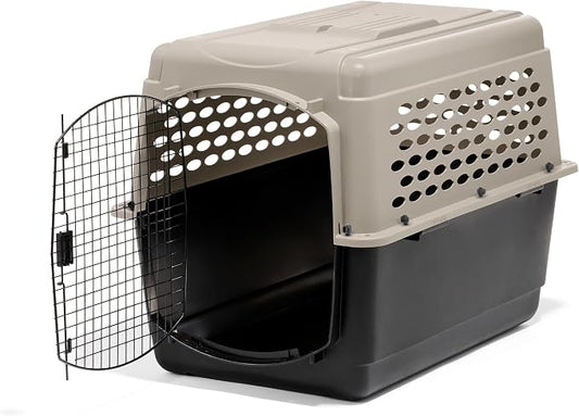 Petmate Vari Dog Kennel - Portable Dog Carriers & Crates for Large Dogs, Airline-Friendly, Durable Plastic, Pet Carrier For Home and Travel, 40 Inches, Taupe and Black