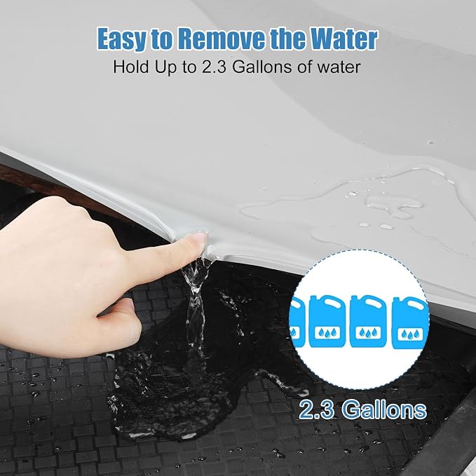 BEESVO Under Sink Mat for Kitchen Waterproof, 28" x 19" Silicone Under Sink Liner Kitchen & Bathroom Cabinet Protector Mats, Heavy Duty Flexible Under Sink Drip Tray with Lip, Cool Grey