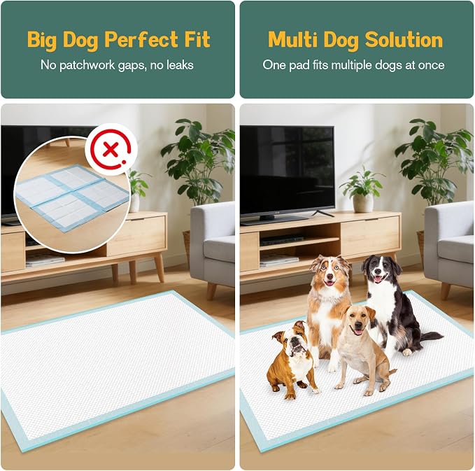 Large Puppy Pee Pads for Dogs 31" x 36" 60 Count, 6-Layer Leak-Proof XXL Dog Pee Pads Extra Large, Super Absorbent Quick-Dry Thick Disposable Potty Training Pads