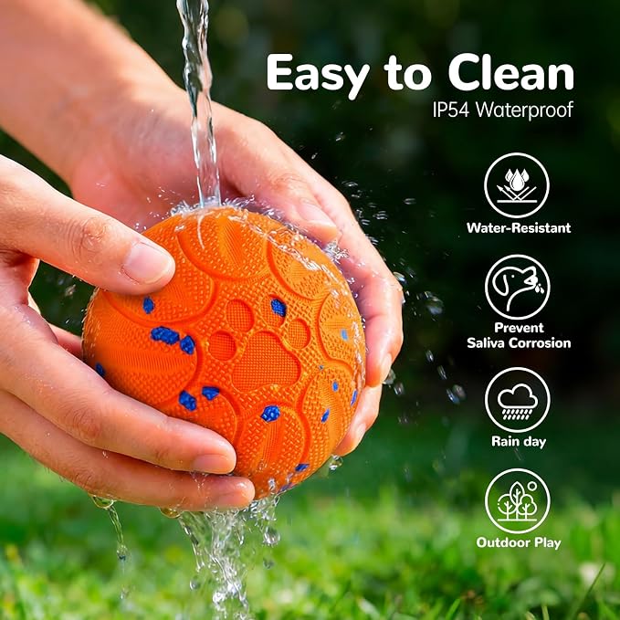 Smart Interactive Dog Toys Automatic Moving Dog Ball, Orange | ETPU New Material, Motion Activated Rolling & Rotating, For Medium & Large Dogs, Enrichment & Stimulation