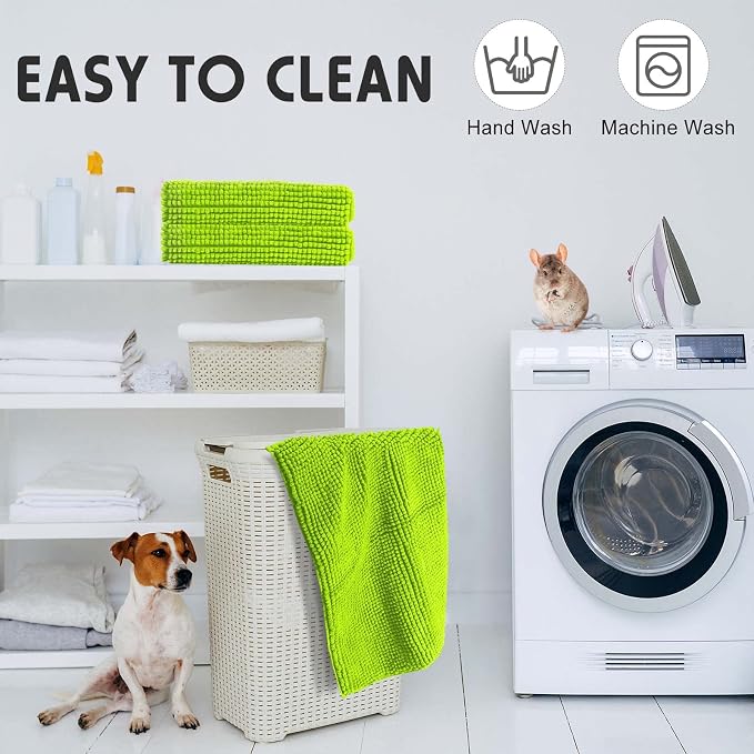 Amylove 4 Pcs Guinea Pig Cage Liner 16 x 24 Inch Washable Chenille Pee Pads Pet Dog Cat Bedding Training Mat Reusable for Small Animals Puppy Bunny Hamster Chinchilla