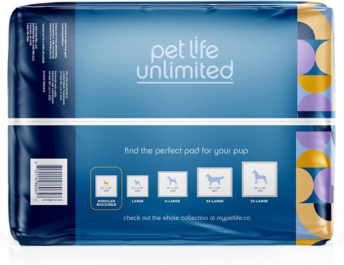Pet Life Unlimited Create-a-Size Puppy Pads, Pee Pads for Dogs, Dog TrainingPads - Fragrance Free DogPads, - Made in The USA - 22" x 22" - 50 Count (Pack of 4)