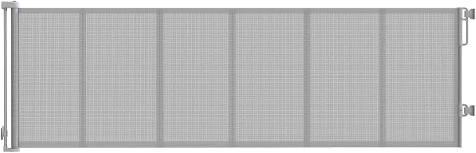 Upgraded 200 inch Retractable Baby Gates Extra Wide with Reinforced Strip Design to Prevent Crawling Through, 13 Foot Retractable Dog Gate, No Drilling, Retractable Gate for Indoor/Outdoor,Grey