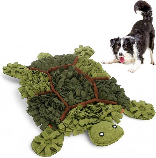 Snuffle Mat for Dogs, 28.8''x22.8'' Large Nose Work Mat, Dog Food Mat for Foraging and Mental Stimulation, Interactive Feeders for Boredom Relief (Brown)
