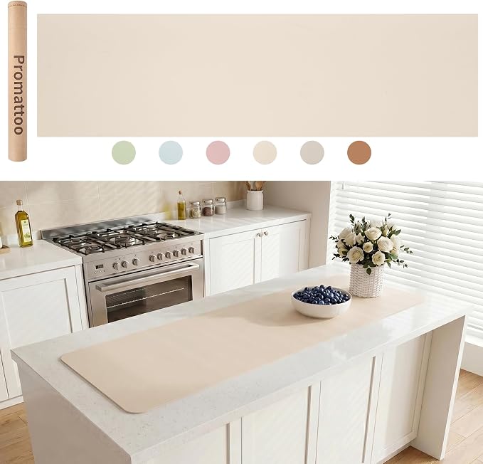 Extra Large Silicone Mat for Countertop & Table with Gift Tube Packaging, Thickened Non-Slip Heat Resistant Table Protector, Cuttable Waterproof Kitchen Prep & Kids Craft Mat