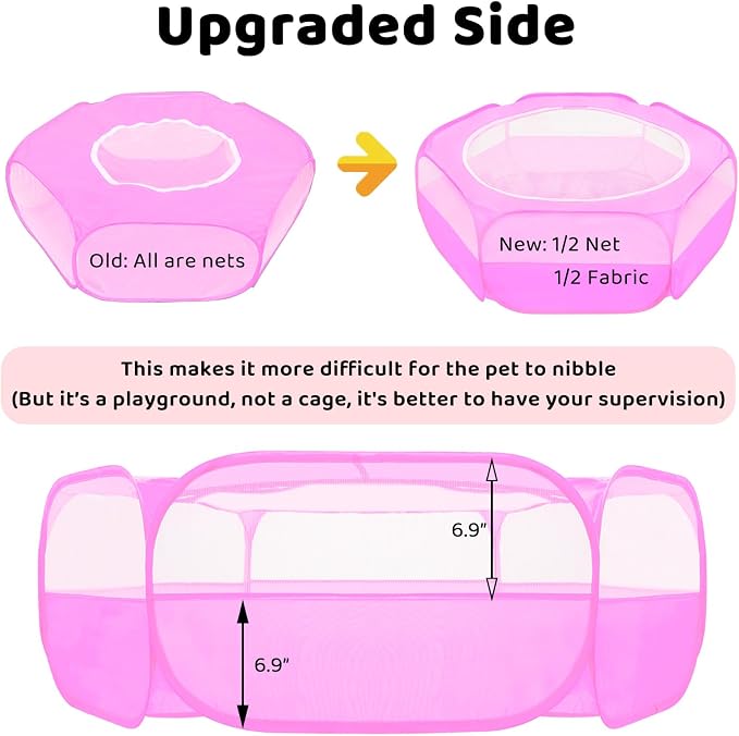 Amakunft 2 Pcs Guinea Pig Bed Mat Washable, Rabbit Winter Bed Pad for Indoor, Warm Small Animal Bed Mattres Guinea Pig Playpen with Cover, Hamster Playpen with Anti Escape Top