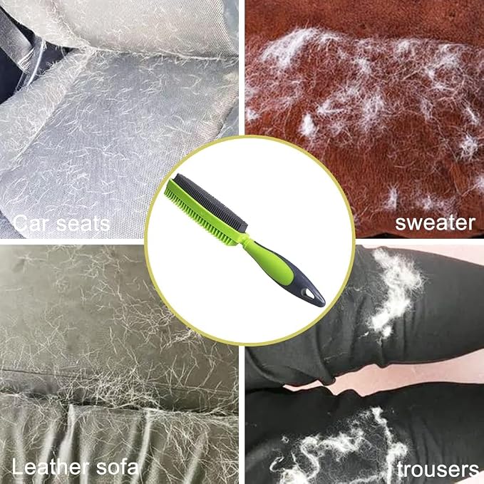 Premium Rubber Pet Hair Brush - Removes Hair from Couches & Pets' Coats