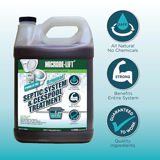 MICROBE-LIFT Original Septic System and Cesspool Treatment, Septic Tank Treatment Liquid, 1 Gallon