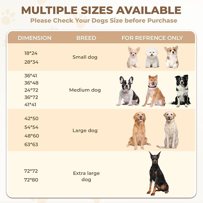Fostanfly Washable Pee Pads for Dogs, 2 Pack 36''x72'' Ultra-Absorbent and Leak-Proof Non-Slip Reusable Potty Training Pads for Dogs, Puppy, Potty, Whelping of Add 8 Lanyards, Brown