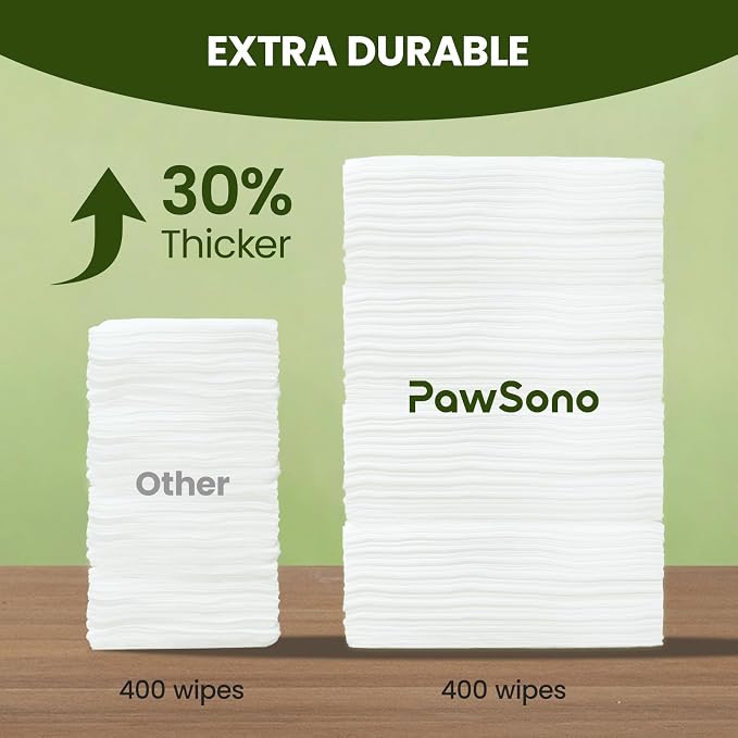 Hypoallergenic Pet Wipes for Dogs, Cats & Small Animals – Quick Clean & Deodorize Paws, Butt, Eyes, Face & Fur | Daily Grooming Wipes | Extra Large & Thick | Coconut Scented, 400 Count