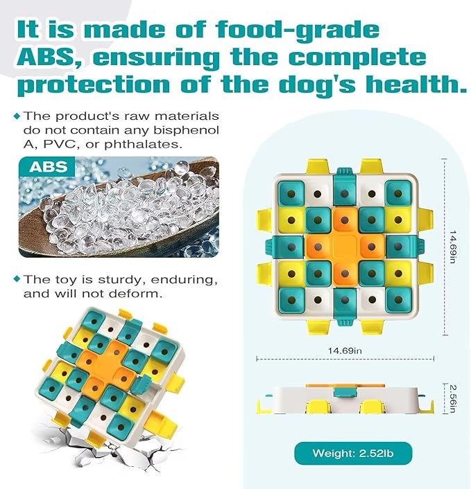 KADTC XL Size 2-Levels, 4 Ways, Dog Puzzle Toy, Mental Stimulation for Dogs | 4 puzzle actions and 2 levels deliver longer, advanced mental stimulation with drawers, slide lids, flip lids, and rotation.