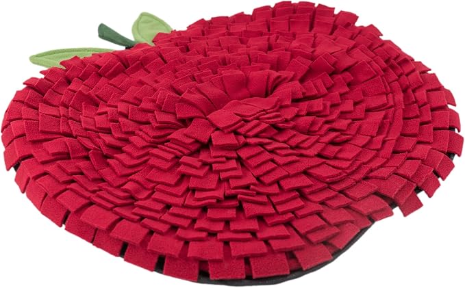 Snuffle Mat for Red Dogs Apple 22"×18" Large Washable Slow Feeder Interactive Puzzle Toy for Encourages Foraging Skills Stress Relief Boredom Buster for Small Medium Large Dogs Cats Pets