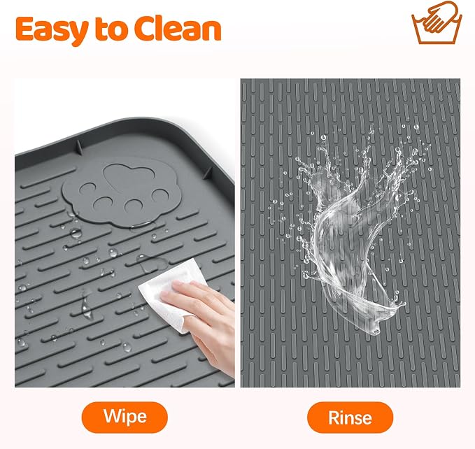 Pee Pads for Dogs, 40" x 40" Extra Large Reusable Silicone Mat, Washable Puppy Training Pads for Potty Training, Non-Slip, Leak-Proof, Indoor Floor Protection (Dark Grey)