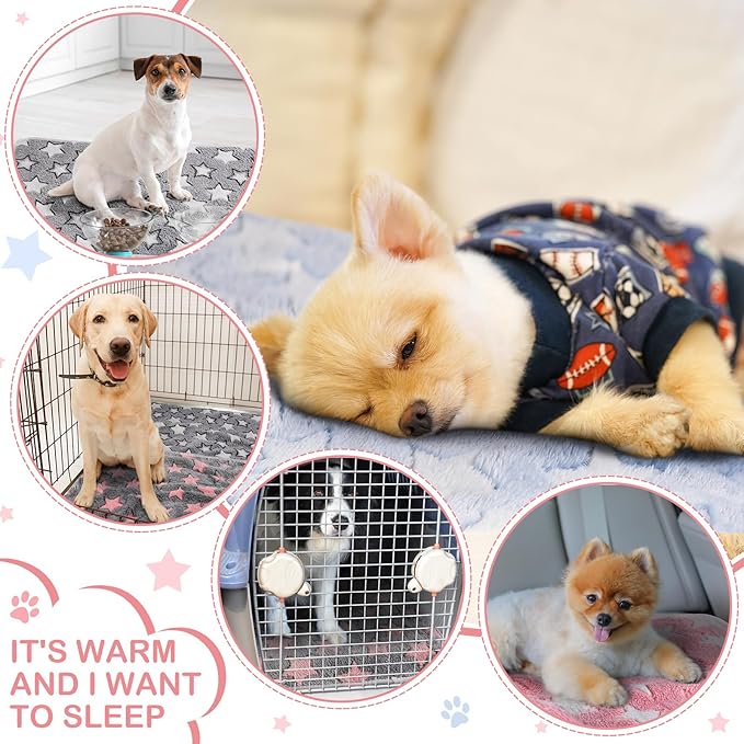 Tudomro 8 Pcs Absorbent Guinea Pig Blankets Washable Small Animal Fleece Bedding Cage Liners Reusable Pet Sleep Mat Pad Cover for Ferret Chinchilla Furniture Protection(Big Star,16 x 24 Inch)