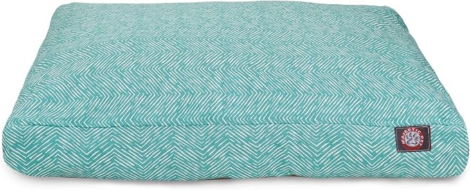 Teal Native Rectangle Indoor Outdoor Pet Dog Bed With Removable Washable Cover By Majestic Pet Products, Navy Blue, Small