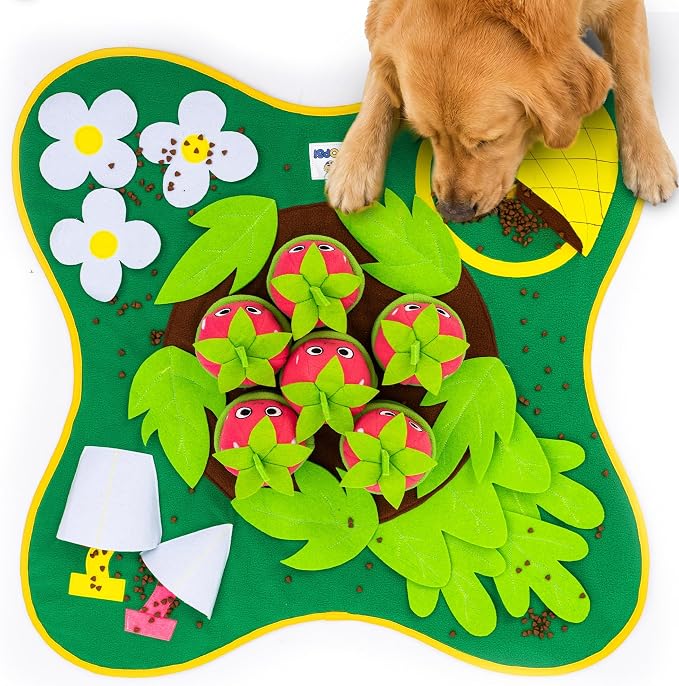 Snuffle Mat for Dogs 28.3" x 28.3" - Large Dog Slow Feeder Enrichment Foraging - Sniff Mat for Puppies and Pets - Interactive Nosework Washable