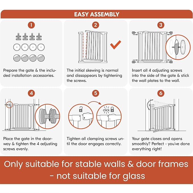 hauck Open N Stop Pressure Fit Baby and Pet Safety Gate, Accommodates 29 to 31" Wide Home Doorway, Stairway, or Hallway, White
