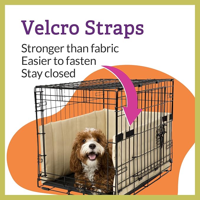 Pet Dreams Dog Crate Bumper & Mat Set- Patented Comfy Liner & Dog Tail Protector for Inside Crate, fits iCrate Cages 18, 24, 30, 36, 42, 48 Inches (Grey, Medium, 30“)