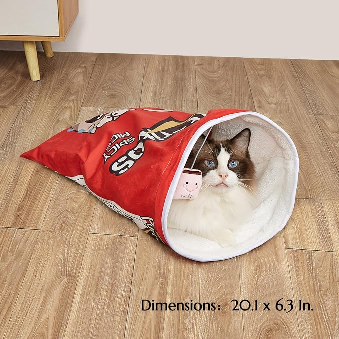 Cat Puppy Toy Sleeping Bag Cute Potato Chip Bag Design Hanging Snack Toy Crinkle Paper Pet Accessories