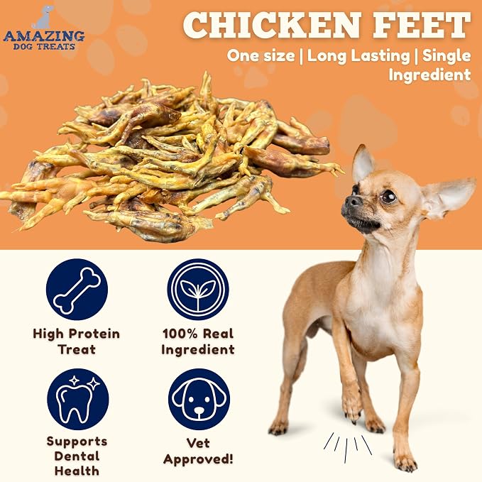 Amazing Dog Treats - Chicken Feet Dog Treats (50 Count)