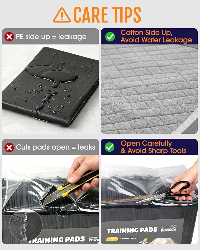 Powools Charcoal Puppy Pads - 70 Packs, 34"×28" Ultra-Large Puppy Pads, Odor-Control Carbon Pee Pads for Dogs, 6-Layer Ultra-Absorbent & Quick-Dry Black Training Pads