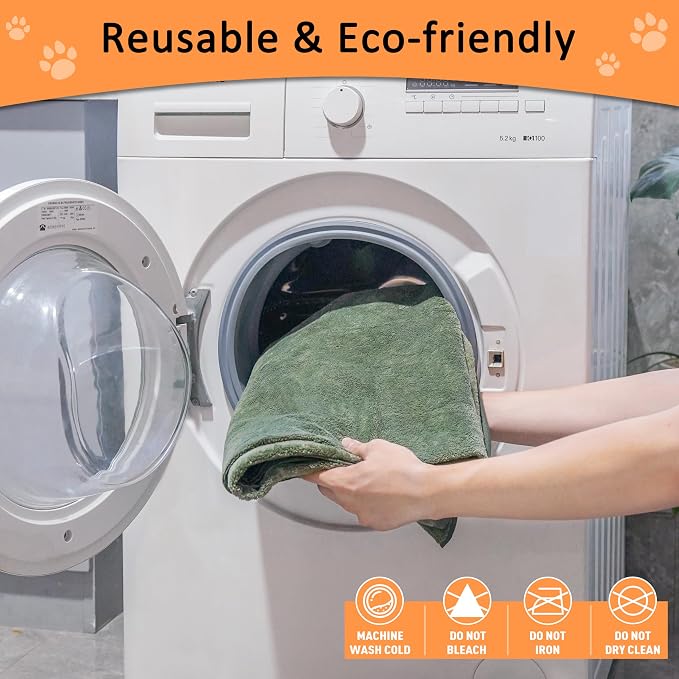 Bunlitent 3 Packs Extra Large Washable Pee Pads for Dogs 63'' x 63'', Non-Slip Waterproof Whelping Pads, Fast Absorbent Pet Playpen Mat, Reusable Floor Mat for Puppy, Senior Dog, Incontinence, Green