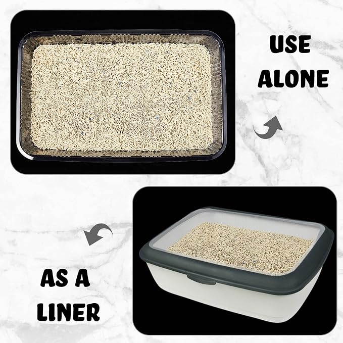 Tessco for you 30 Pack Disposable Cat Litter Boxes, Plastic Leakproof Litter Trays for Cats, Disposable Travel or Temporary Litters Pan for Kittens and Small Pets, 16.7 x 10.5 x 3.4 Inch(Clear)