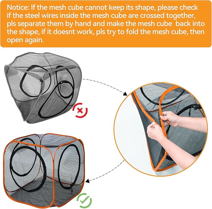 Cat Play Tunnel + Cube(with Three Ways) for Indoor and Outdoor, Cat Playpen, Play Enclosures, Collapsible Playhouse, Tunnel, Easy to Connect with Tent 2 Tunnels + Cube
