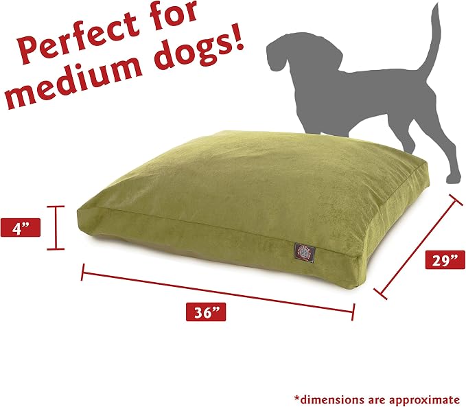 Majestic Pet Villa Rectangle Dog Bed Washable – Non Slip Comfy Pet Bed – Crate Bed with Removable Washable Cover – Kennel Bed for Sleeping, Polyester Fiber, Medium, Apple