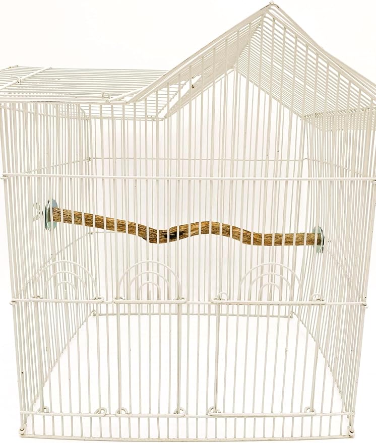 Polly's Full Length Hardwood Cage Perch for Parakeets, Cockatiels, Cockatoos, Macaws, and Other Birds (18")
