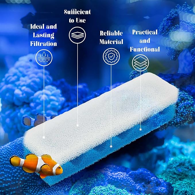 Threlaco 24 Pcs Compatible with Fluval 406/407 Aquarium Filters Sponge Set, Including Foam Pad, Water Polishing Pad, Foam Max, for Replacement Filter Media (Compatible with Fluval 406/407)