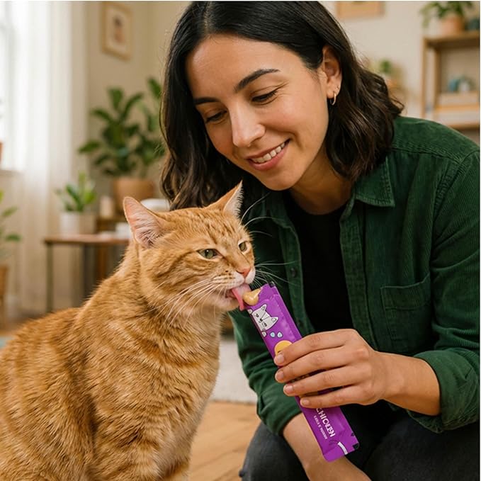 Catstages Purrfect Squeeze Lickable Wet Cat Treats, Creamy Purée Treat & Topper, Made with Real Chicken, Clean Ingredients, No Artificial Preservatives, 0.5 oz Tubes, 50-Count, 4-Flavor Variety Pack