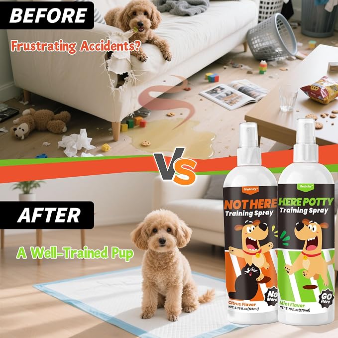 Professional Potty Training Spray for Dogs Set, Premium Formula (2 x 5.75 fl oz), No More Marking, Puppy Pee Training, Helps Establish Proper Potty Habits, Veterinary-Strength Behavioral Aid