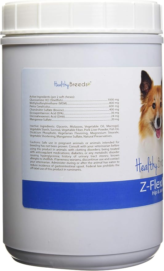 Healthy Breeds Icelandic Sheepdog Z-Flex Max Dog Hip and Joint Support 180 Count