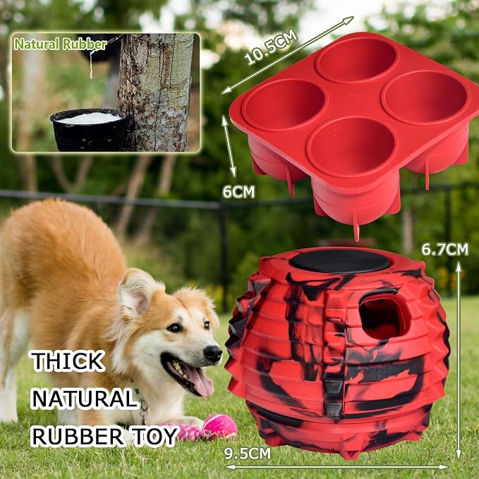 XHX Long-Lasting Interactive Dog Toy Safe for Medium and Large Dogs 25-75 lbs(Red and Black, Medium)