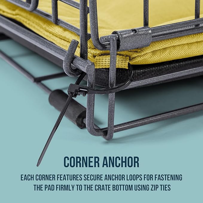 PELZIN Cybarmour 2.0 Chew Proof Dog Crate Pad - Outdoor Chew Resistant Dog Bed with Corner Anchor - Machine Washable - Water & Dirt-Resistant - Large Breeds & Fits 42-Inch Crate - 41"x26", Moonstone