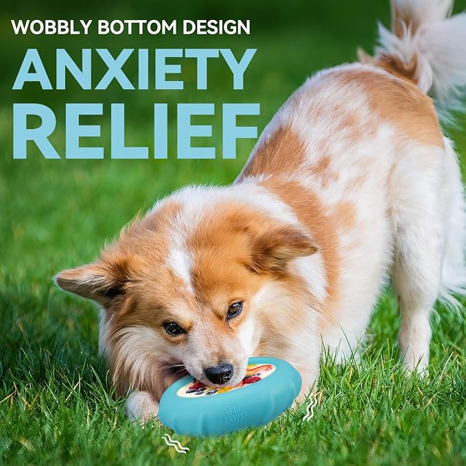 Dog Lick Bowl, Bestalk Wobbly Freeze Bowl Enrichment Feeder for Dogs, Anxiety Relief Lick Mat Puzzle Toy for Distraction, BPA Free Silicone, Dishwasher Safe(Teal,S)