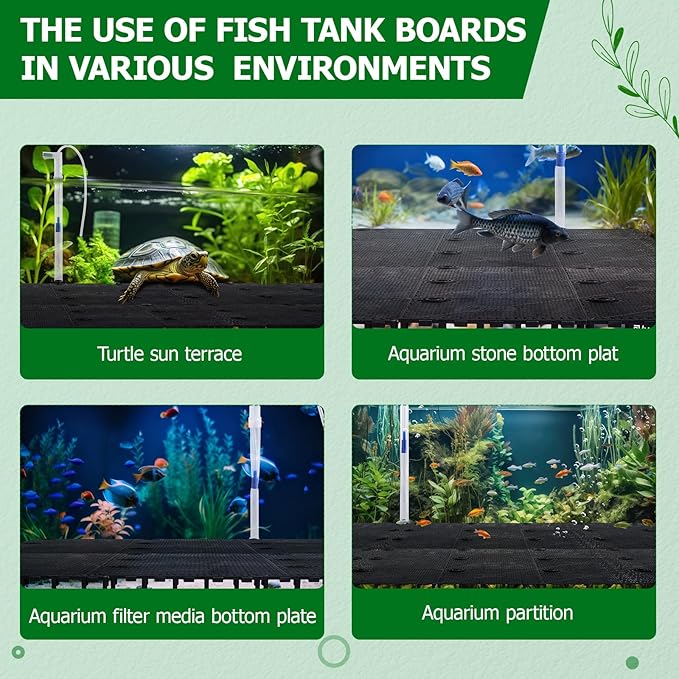 Sieral Under Gravel Aquarium Filter for 20-29 Gallon Tanks, 10 Pcs 5.7'' x 5.7'' Plates, Under Gravel System for Clean Water, with 2 Uplift Tube and 1 Filter Cotton, for Fish Tank Fresh and Saltwater
