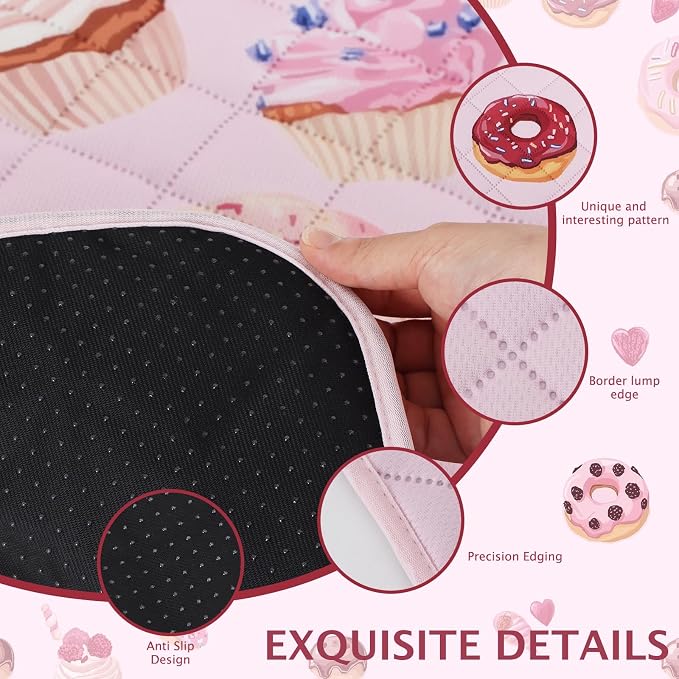 IEUUMLER Washable Pee Pads for Dogs, 2 Pack Cake Pattern Reusable Waterproof Puppy Potty Pads, Non-Slip Absorbent Pet Training Pads for Playpen Crate Bed EU015 Pink Cake, 36x24