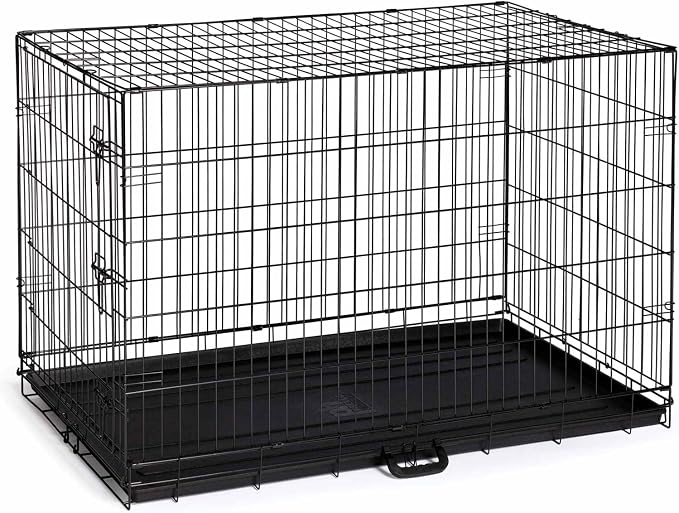 Prevue Pet Products Home On-The-Go Single Door Dog Crate - Extra Large Collapsible Dog Cage for Travel, Indoor, and Outdoor Use, Foldable Kennel Design, Deep Plastic Pan - XL, Black