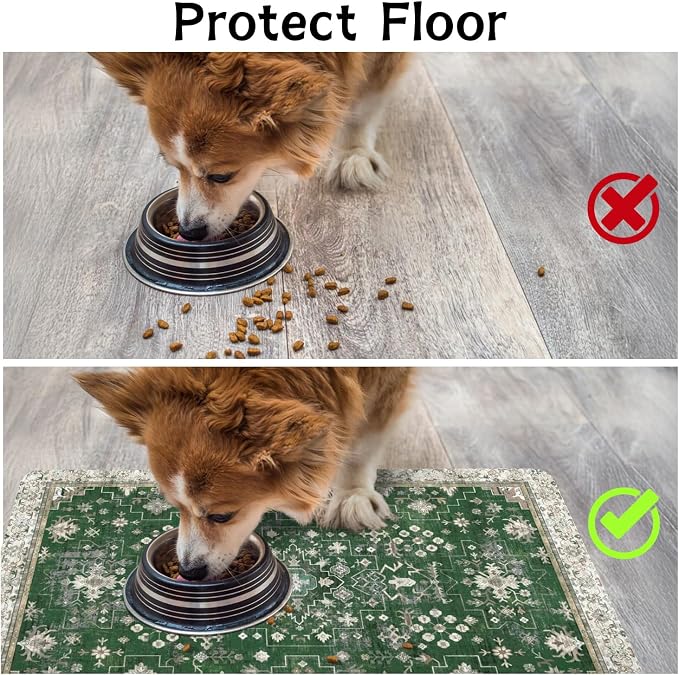 Pet Food Mats for Floor, Absorbent Dog Mat for Food and Water Dispenser Mat, Dog Food Mat Quick Dry Cat Food Mat Pet Supplies