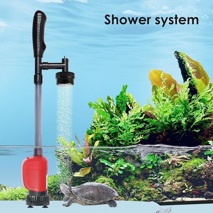 36W Electric Gravel Cleaner for Aquariums, Automatic Fish Tank Vacuum for Water Change & Sand Cleaning, with Adjustable Telescopic Pole for Large Tanks