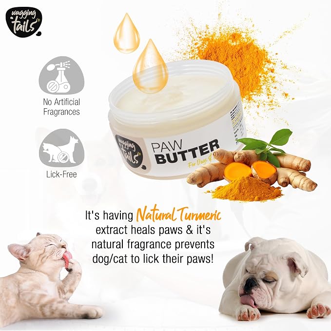Wagging Tails Pet Care Bundle: 6-in-1 Soothing Oil & Paw Butter for Dogs & Cats | Natural Ingredients for Coat Shine, Softness, and Healing Paws | Includes Coconut Oil, Vitamin E, Turmeric