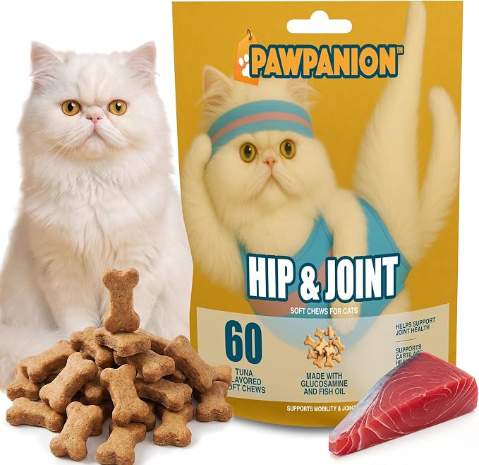 Hip & Joint Soft Chews for Cats Joint Support & Mobility 60 Count