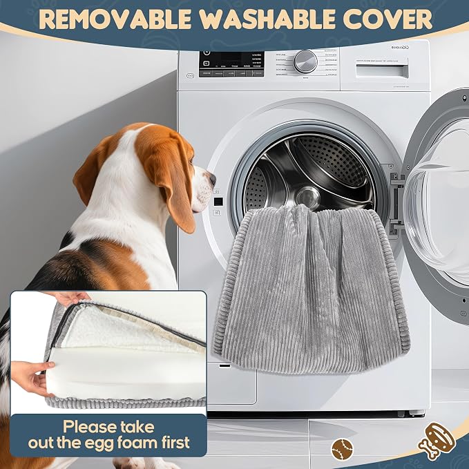 Dog Car Bed, Non-Slip Backseat Extender Pet Mat, Removable Washable Dog Bed for SUVs, Sedans & Trucks, Anti-Slip Travel Bed for Dogs, Easy Clean & Scratch-Proof & Comfort (Gray, 56" Lx28.7 W×2" H)
