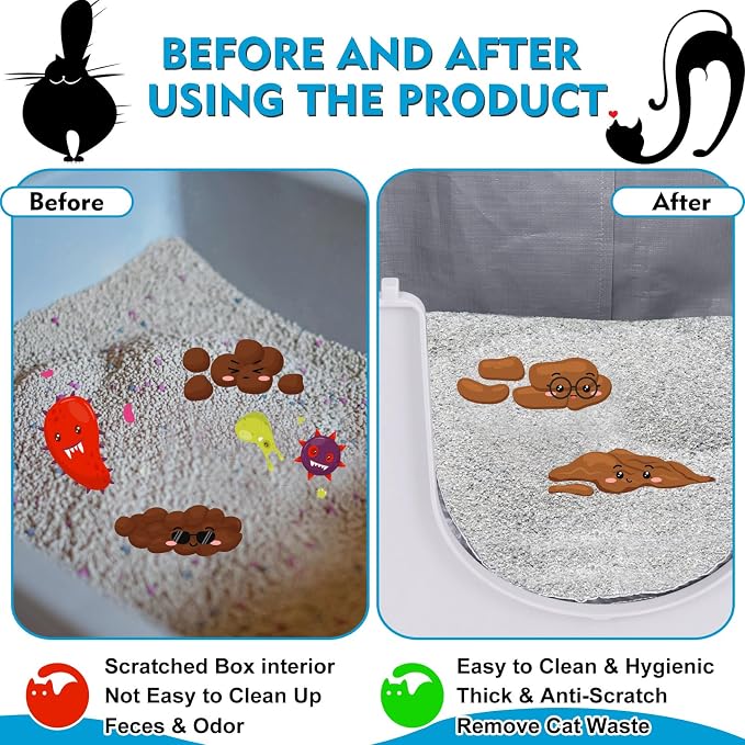 Liner F Compatible with Modkat Flip Litter Box - Reusable Liners for Flip Litter Box - Liner F for Cat Litter Box (Buy 3 sets together)