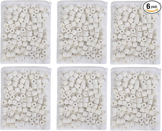JIHAQUA Aquarium Bio Ceramic Rings 6 lbs Filter Media for Pond Fish Tank Canister Filter